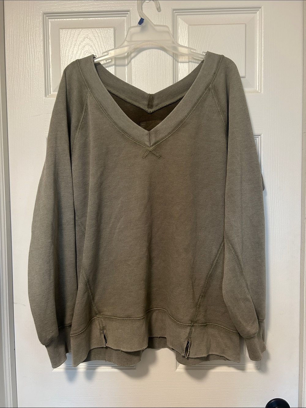 aerie Olive-Tone V-Neck Pullover Sweater